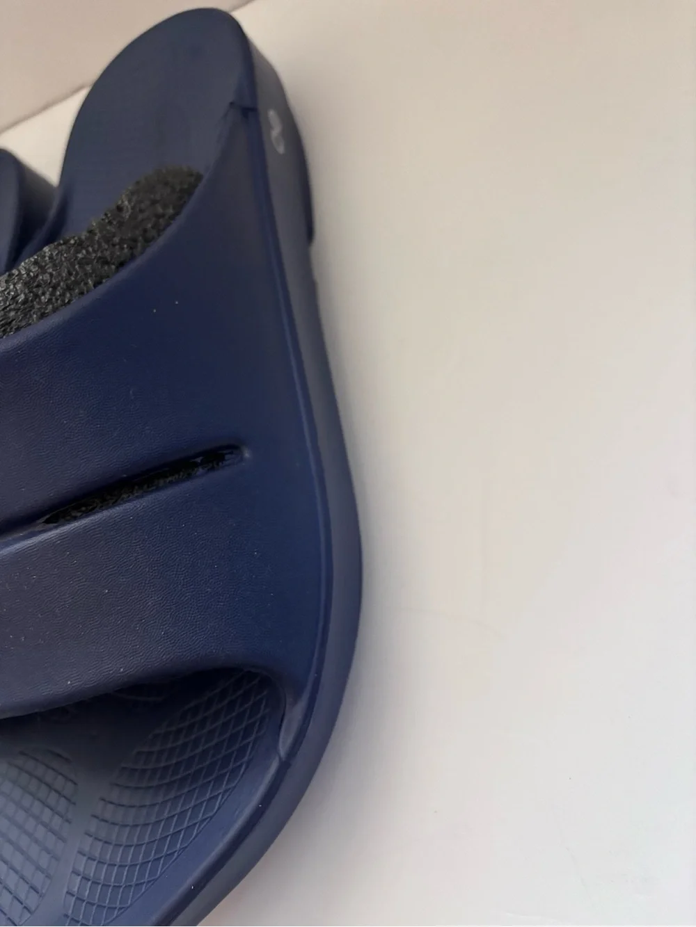 OOFOS Navy Blue Recovery Slide Sandals